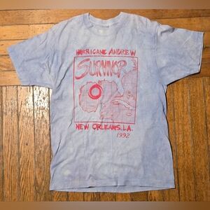 VTG 1992 Hurricane Andrew Survivor Graphic T-Shirt L